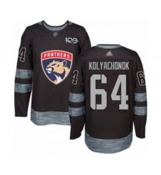 Florida Panthers #64 Vladislav Kolyachonok Authentic Black 1917-2017 100th Anniversary Hockey Jersey