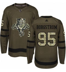 Florida Panthers #95 Henrik Borgstrom Premier Green Salute to Service NHL Jersey
