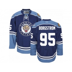 Florida Panthers #95 Henrik Borgstrom Premier Navy Blue Third NHL Jersey