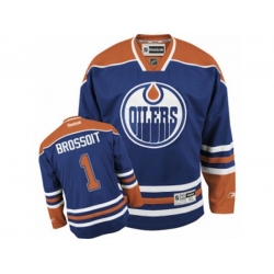 Edmonton Oilers #1 Laurent Brossoit Authentic Royal Blue Home NHL Jersey Edmonton Oilers #1 Laurent Brossoit Authentic Royal Blue Home NHL Jersey