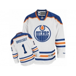 Edmonton Oilers #1 Laurent Brossoit Authentic White Away NHL Jersey Edmonton Oilers #1 Laurent Brossoit Authentic White Away NHL Jersey