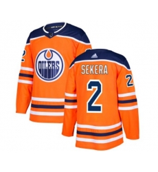 Edmonton Oilers #2 Andrej Sekera Premier Orange Home NHL Jersey