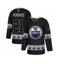 Edmonton Oilers #21 Andrew Ference Authentic Black Team Logo Fashion NHL Jersey