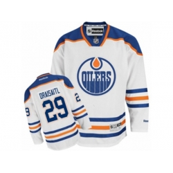 Edmonton Oilers #29 Leon Draisaitl Authentic White Away NHL Jersey Edmonton Oilers #29 Leon Draisaitl Authentic White Away NHL Jersey