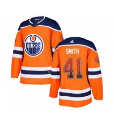 Edmonton Oilers #41 Mike Smith Orange Home Authentic Drift Fashion Stitched Hockey Jersey