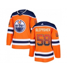 Edmonton Oilers #58 Anton Slepyshev Authentic Orange Drift Fashion NHL Jersey