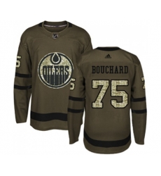 Edmonton Oilers #75 Evan Bouchard Authentic Green Salute to Service NHL Jersey