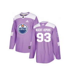 Edmonton Oilers #93 Ryan Nugent-Hopkins Purple Authentic Fights Cancer Stitched NHL Jersey