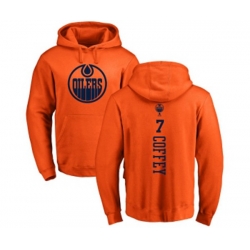 Edmonton Oilers #7 Paul Coffey Orange One Color Backer Pullover Hoodie