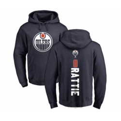 Edmonton Oilers #8 Ty Rattie Navy Blue Backer Pullover Hoodie