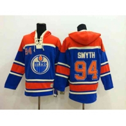 Edmonton Oilers #94 Ryan Smyth Blue Pullover Hooded