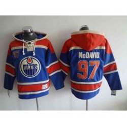 Edmonton Oilers #97 Connor McDavid Blue Pullover Hooded