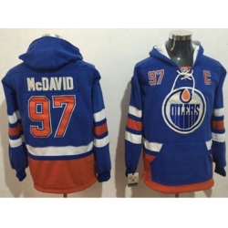 Edmonton Oilers #97 Connor McDavid Light Blue Name & Number Pullover NHL Hoodie
