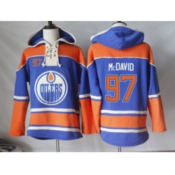 Edmonton Oilers #97 Connor McDavid Orange Sawyer Hooded Sweatshirt Stitched NHL Jersey
