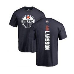 Edmonton Oilers #6 Adam Larsson Navy Blue Backer T-Shirt
