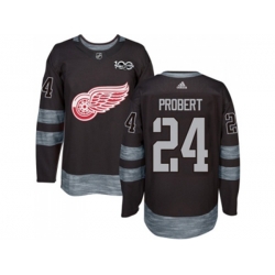 Detroit Red Wings #24 Bob Probert Black 1917-2017 100th Anniversary Stitched NHL Jersey