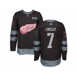 Detroit Red Wings #7 Ted Lindsay Black 1917-2017 100th Anniversary Stitched NHL Jersey