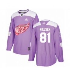 Detroit Red Wings #81 Frans Nielsen Authentic Purple Fights Cancer Practice Hockey Jersey
