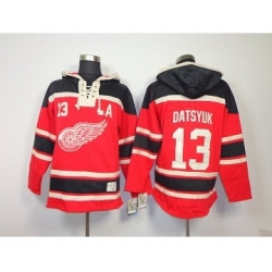 Detroit Red Wings #13 Pavel Datsyuk Red Pullover Hooded
