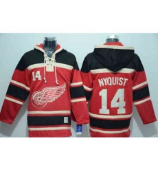 Detroit Red Wings #14 Gustav Nyquist Red Pullover Hooded