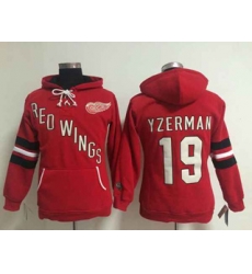 Detroit Red Wings #19 Steve Yzerman Red Pullover Hooded