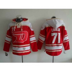Detroit Red Wings #71 Dylan Larkin Red-Cream Pullover Hooded