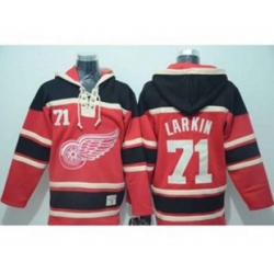 Detroit Red Wings #71 Dylan Larkin Red Pullover Hooded