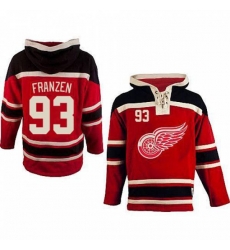 Old Time Hockey Detroit Red Wings #93 Johan Franzen Premier Red Sawyer Hooded Sweatshirt NHL Jersey