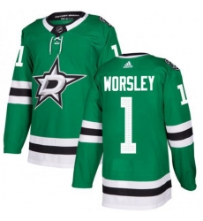 Dallas Stars #1 Gump Worsley Premier Green Home NHL Jersey