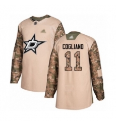 Dallas Stars #11 Andrew Cogliano Authentic Camo Veterans Day Practice Hockey Jersey