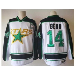 Dallas Stars #14 Jamie Benn White Road Authentic Stitched NHL Jersey