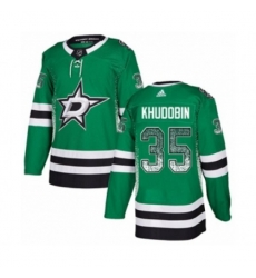 Dallas Stars #35 Anton Khudobin Authentic Green Drift Fashion NHL Jersey