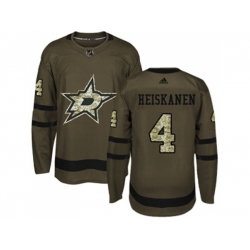 Dallas Stars #4 Miro Heiskanen Green Salute to Service Stitched NHL Jersey