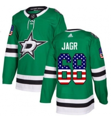 Dallas Stars #68 Jaromir Jagr Authentic Green USA Flag Fashion NHL Jersey