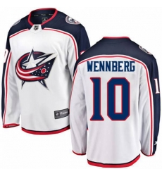 Columbus Blue Jackets #10 Alexander Wennberg Fanatics Branded White Away Breakaway NHL Jersey