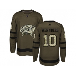 Columbus Blue Jackets #10 Alexander Wennberg Green Salute to Service Stitched NHL Jersey
