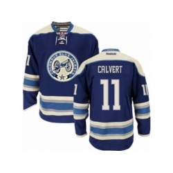 Columbus Blue Jackets #11 Matt Calvert Authentic Navy Blue Third NHL Jersey