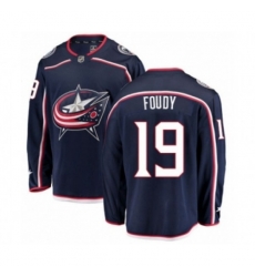 Columbus Blue Jackets #19 Liam Foudy Authentic Navy Blue Home Fanatics Branded Breakaway NHL Jersey