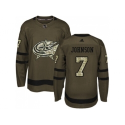 Columbus Blue Jackets #7 Jack Johnson Green Salute to Service Stitched NHL Jerse