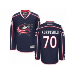 Columbus Blue Jackets #70 Joonas Korpisalo Authentic Navy Blue Home NHL Jersey