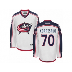 Columbus Blue Jackets #70 Joonas Korpisalo Authentic White Away NHL Jersey