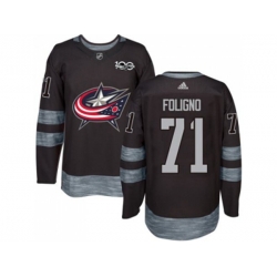 Columbus Blue Jackets #71 Nick Foligno Black 1917-2017 100th Anniversary Stitched NHL Jersey