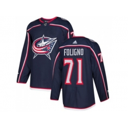 Columbus Blue Jackets #71 Nick Foligno Navy Blue Home Authentic Stitched NHL Jersey