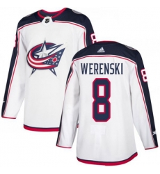 Columbus Blue Jackets #8 Zach Werenski White Road Authentic Stitched NHL Jersey