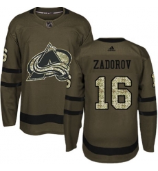 Colorado Avalanche #16 Nikita Zadorov Premier Green Salute to Service NHL Jersey