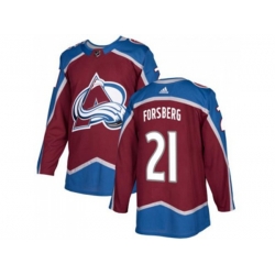 Colorado Avalanche #21 Peter Forsberg Burgundy Home Authentic Stitched NHL Jersey