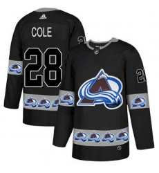 Colorado Avalanche #28 Ian Cole Authentic Black Team Logo Fashion NHL Jersey