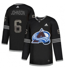 Colorado Avalanche #6 Erik Johnson Black Authentic Classic Stitched NHL Jersey