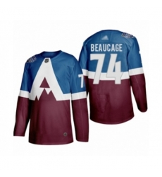 Colorado Avalanche #74 Alex Beaucage Authentic Burgundy Blue 2020 Stadium Series Hockey Jersey