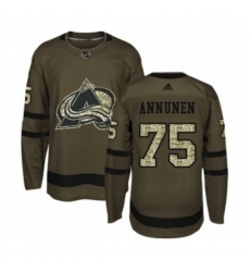Colorado Avalanche #75 Justus Annunen Authentic Green Salute to Service NHL Jersey